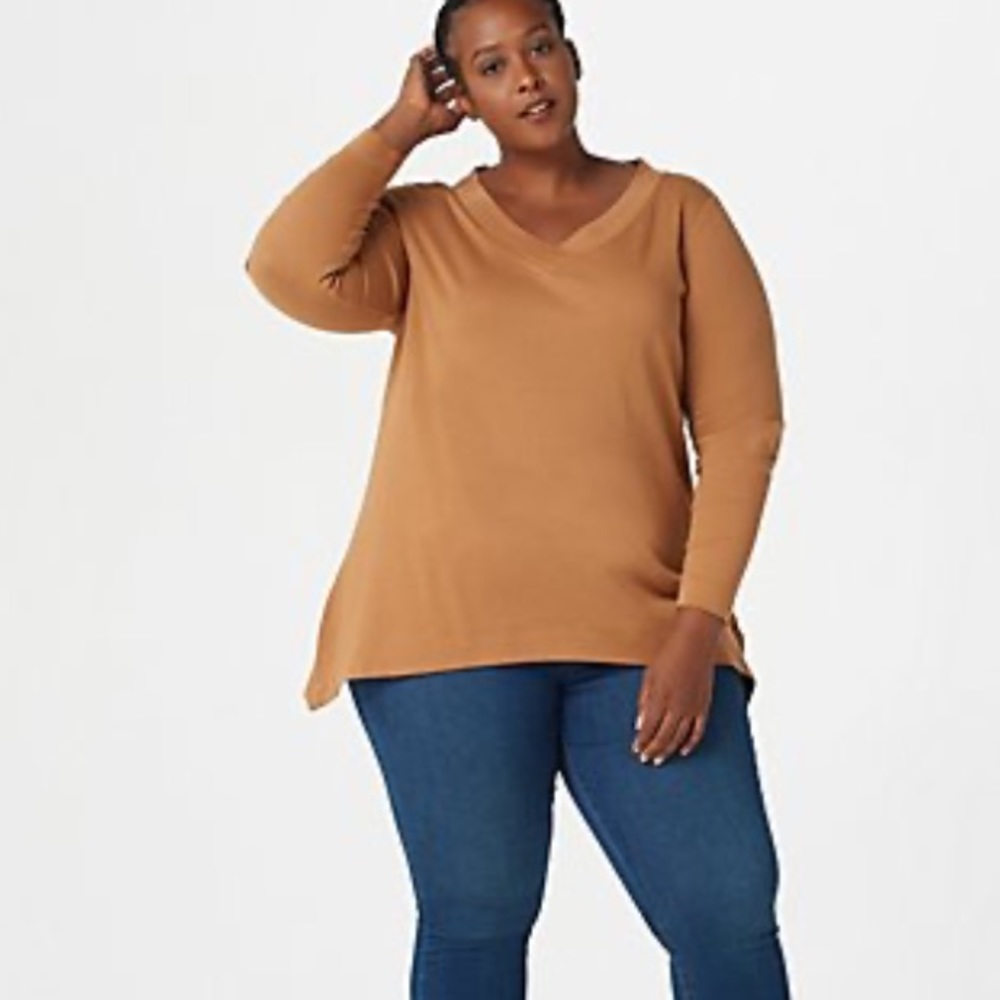 Isaac Mizrahi Live Trapeze Hem V-Neck Tunic - Picture 3 of 3